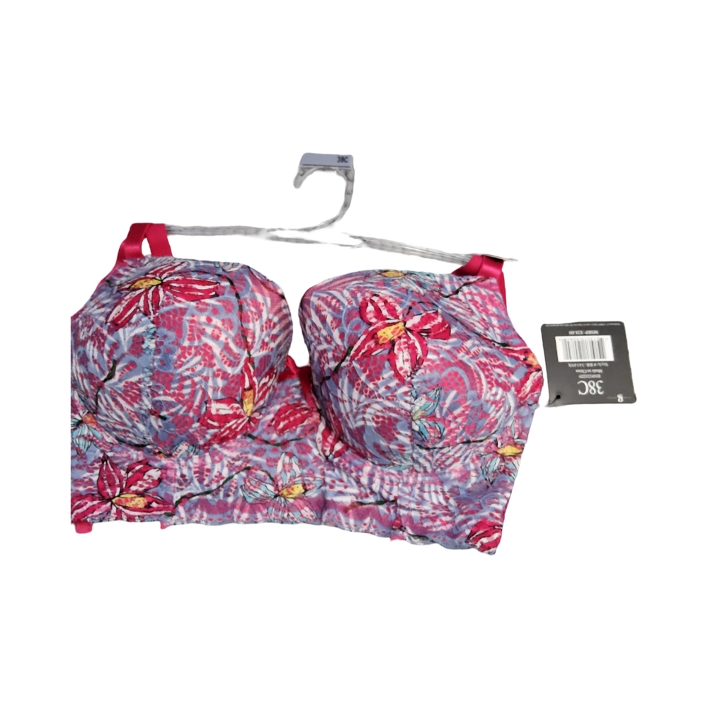 1 New Body Frosting Lace Underwire Bra in Pink Floral size 38C